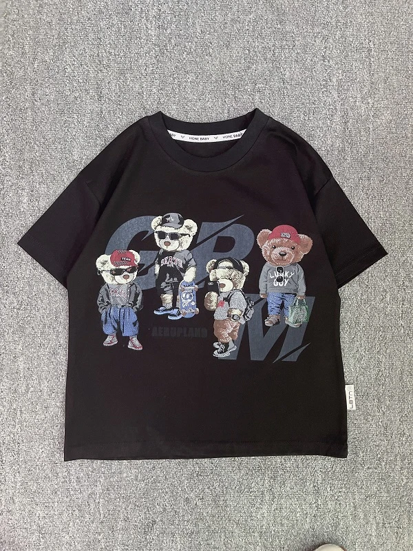 502263 男童T恤2025新款短袖圆领潮酷洋气上衣中大童休闲韩版半袖