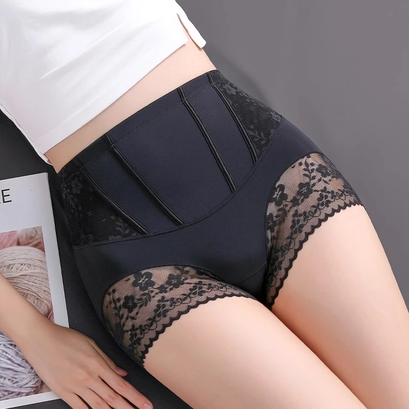 高腰收腹内裤女士无痕大码强力收小肚子提臀产后塑形束腰塑身短裤