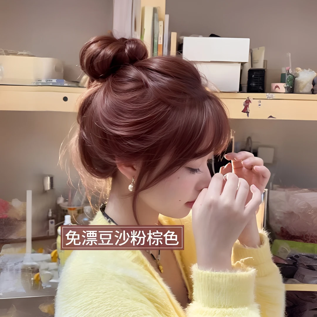 ocks豆沙粉棕色染发膏乳剂%100天然植物纯热销官方不伤发沙漠玫瑰