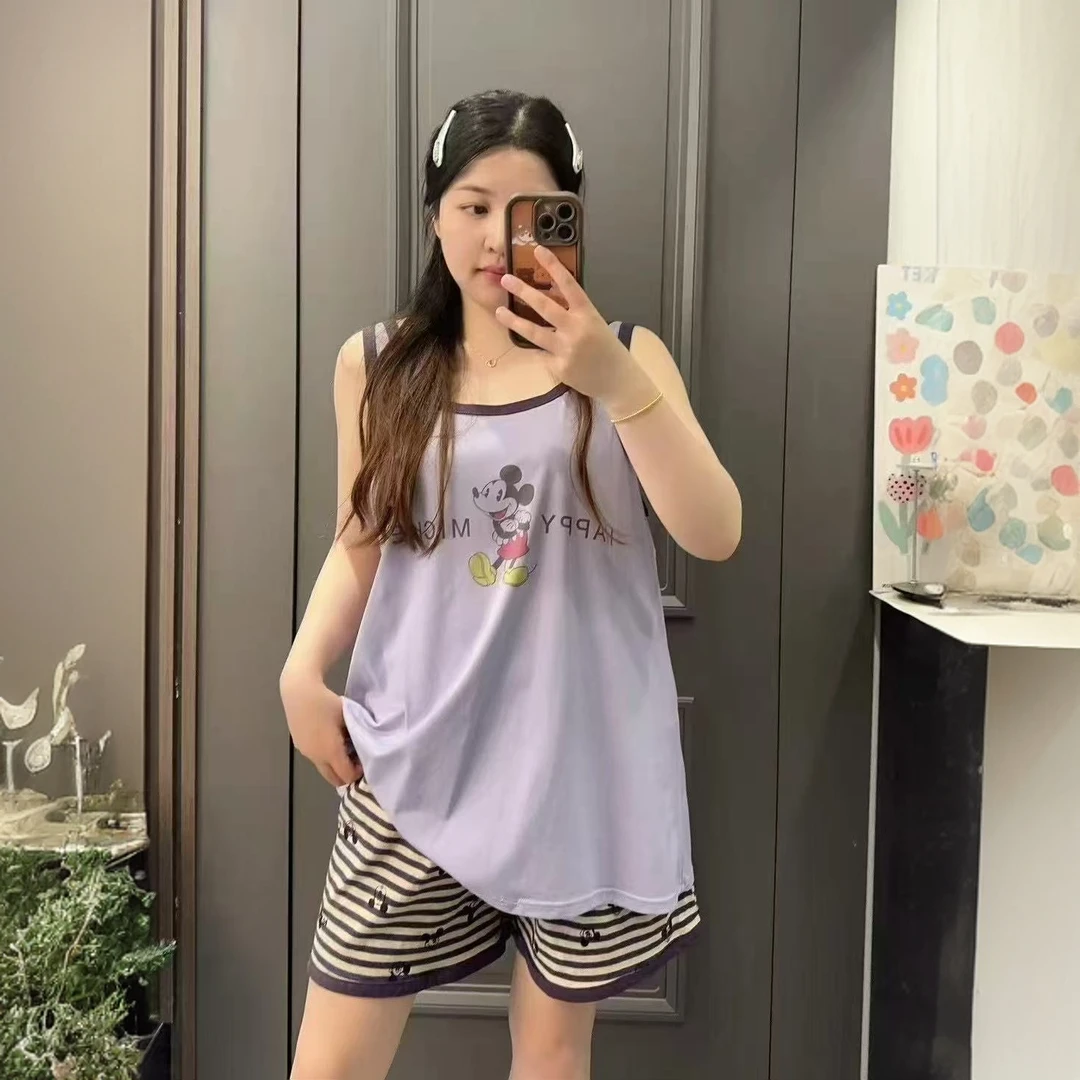 【哈喽米奇】春夏背心短裤可爱宽松圆领纯棉可外穿休闲家居服25200