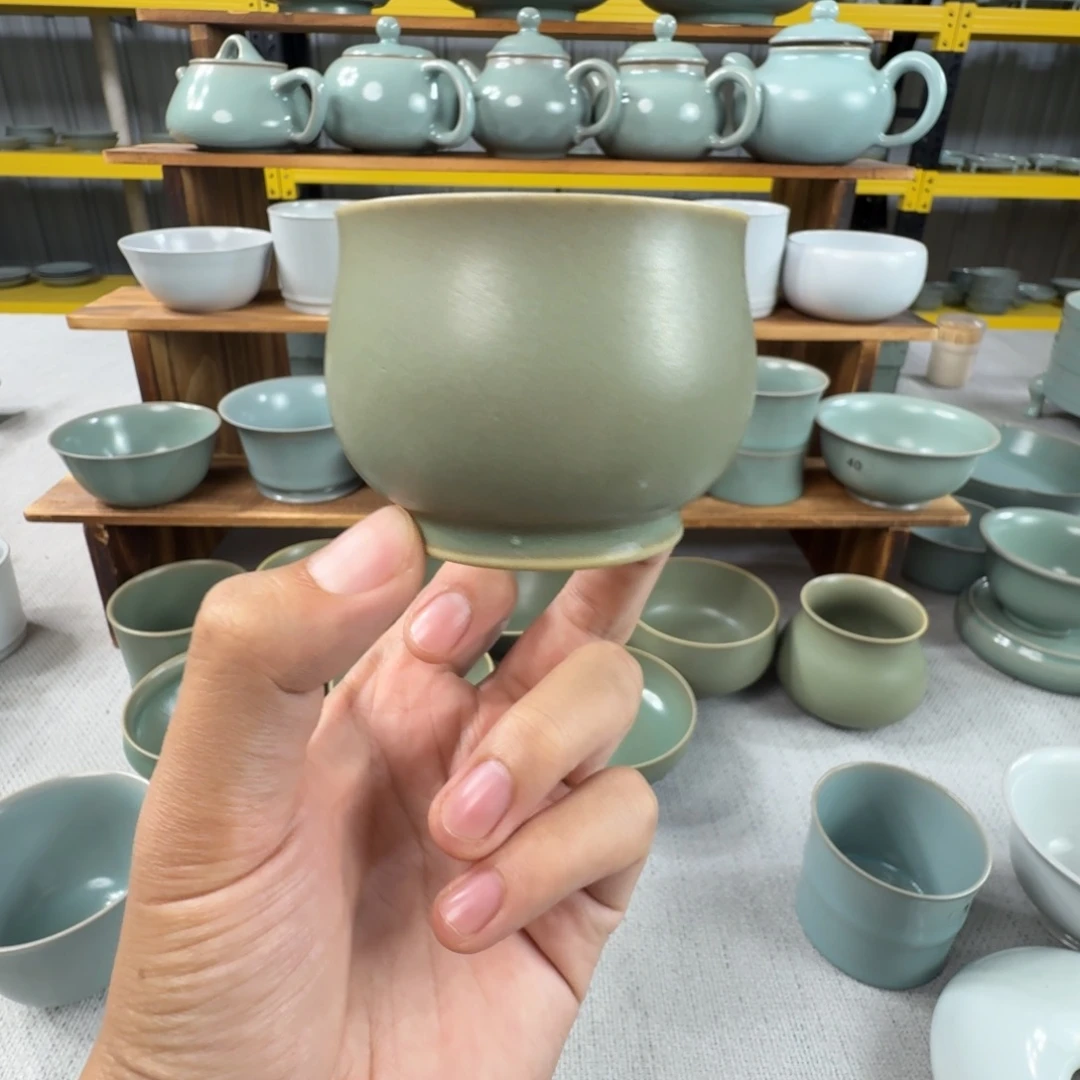 阿***林摆件二级仿古青绿如意杯