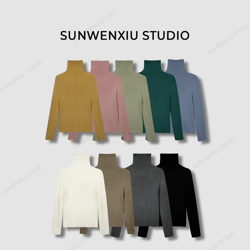 swx studio2店 一线成衣 秋冬极简高领基础款打底毛衫