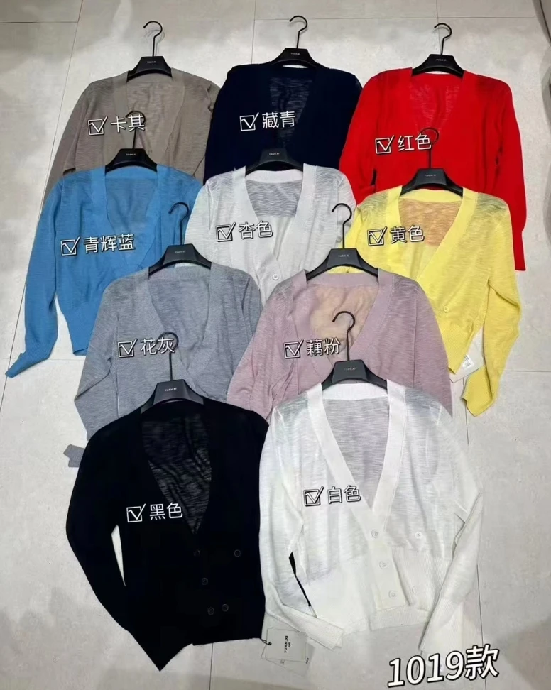 温柔瑶-元熙#韩系休闲V领显瘦开衫#1019