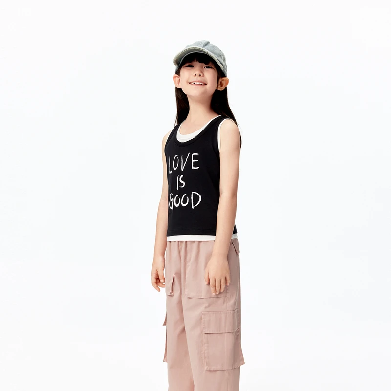 littlemoco童装25夏装女童亲子装两件无袖背心吊带#KBE2VET002