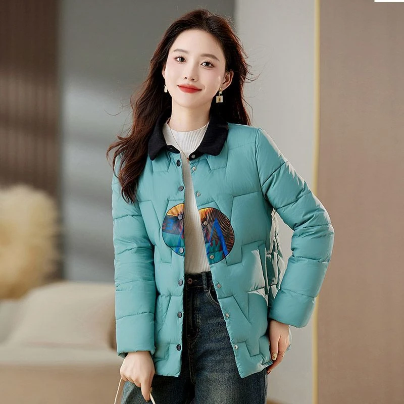 【清货价】新中式半免洗轻薄羽绒服女短款2024新春秋民族风轻便外套