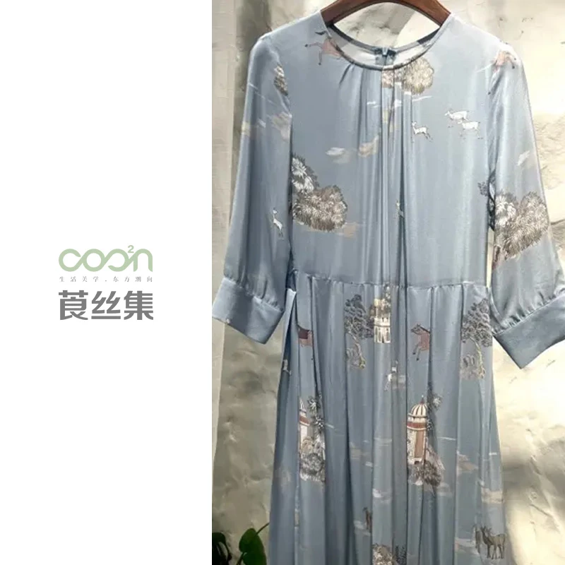 COO²N/莨丝集100桑蚕丝重磅桑蚕丝连衣裙CD056