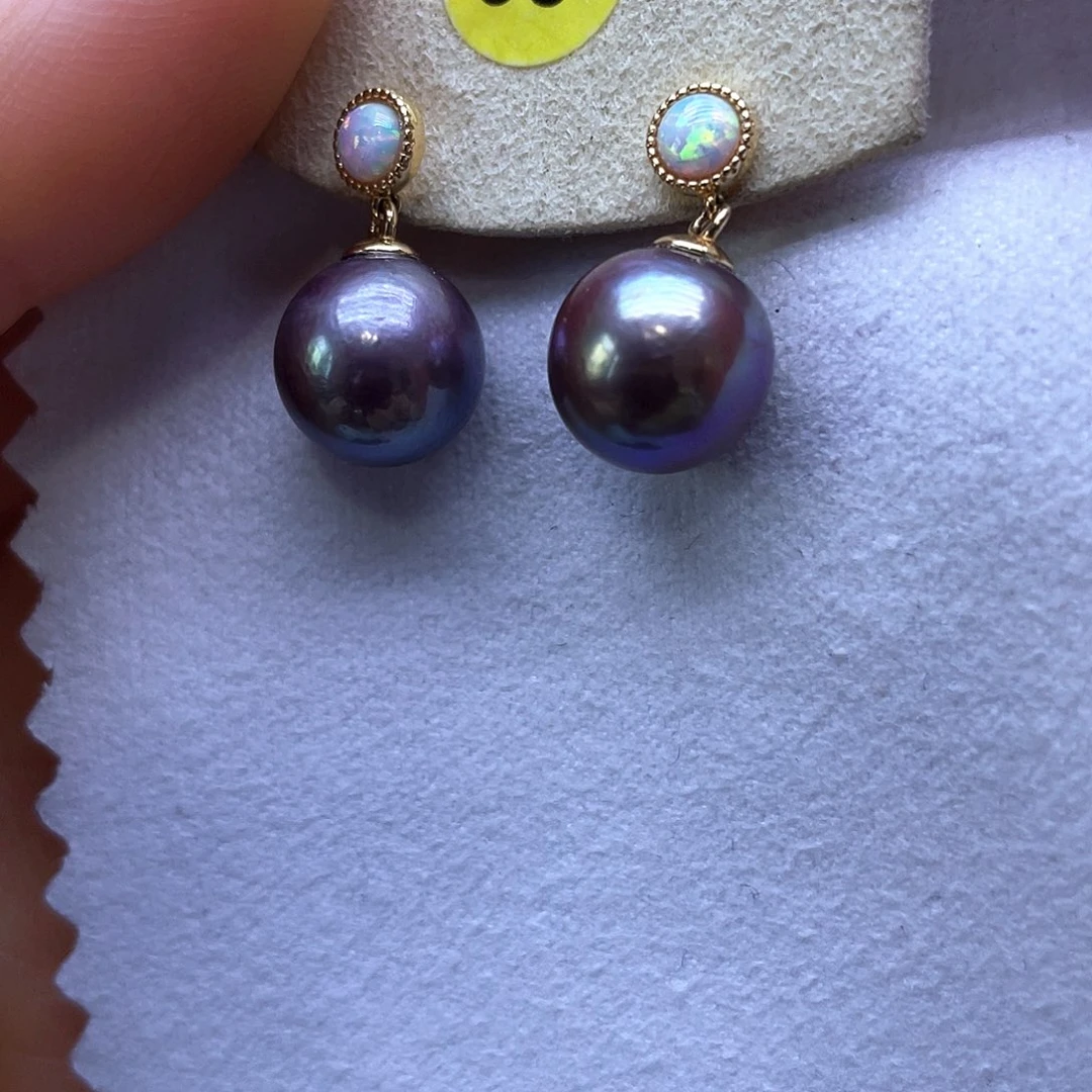 淡水珍珠耳饰银S925镶嵌