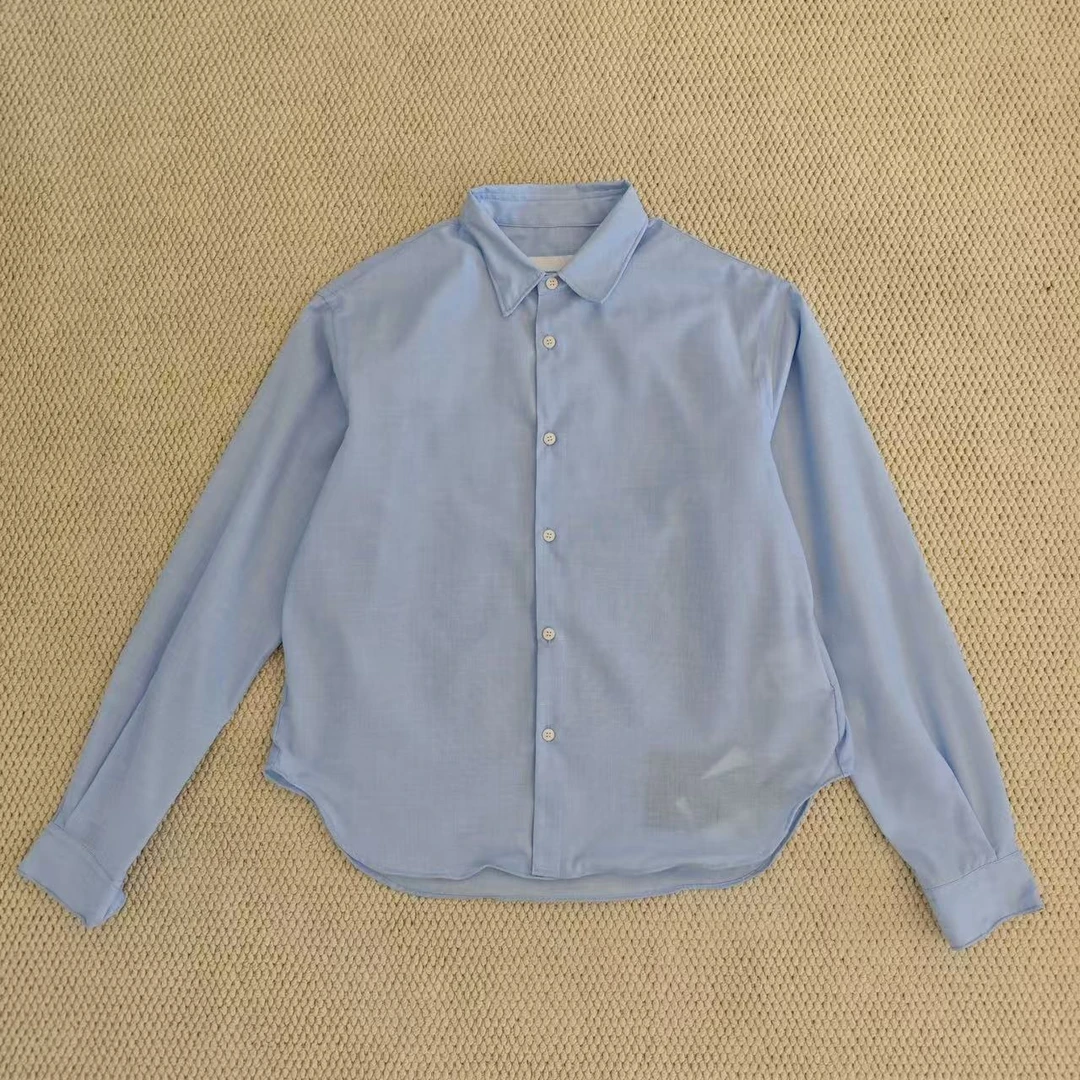 新款蓝色衬衫时尚男士衬衣长袖运动户外休闲透气速干-YY