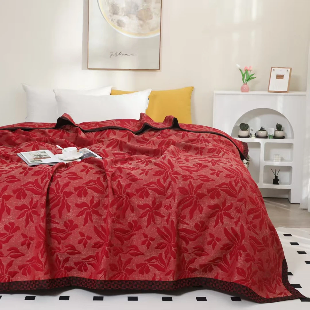 【床盖被子印花盖毯】枝繁叶茂-230*250cm高端婚庆双面抗菌毯加厚款