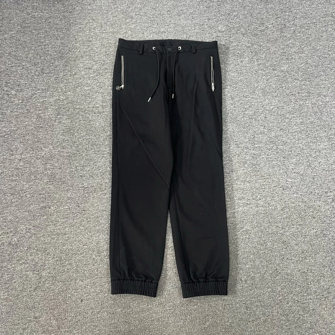 99新 MONCLER 黑色 抽绳束脚卫裤 休闲裤 46码