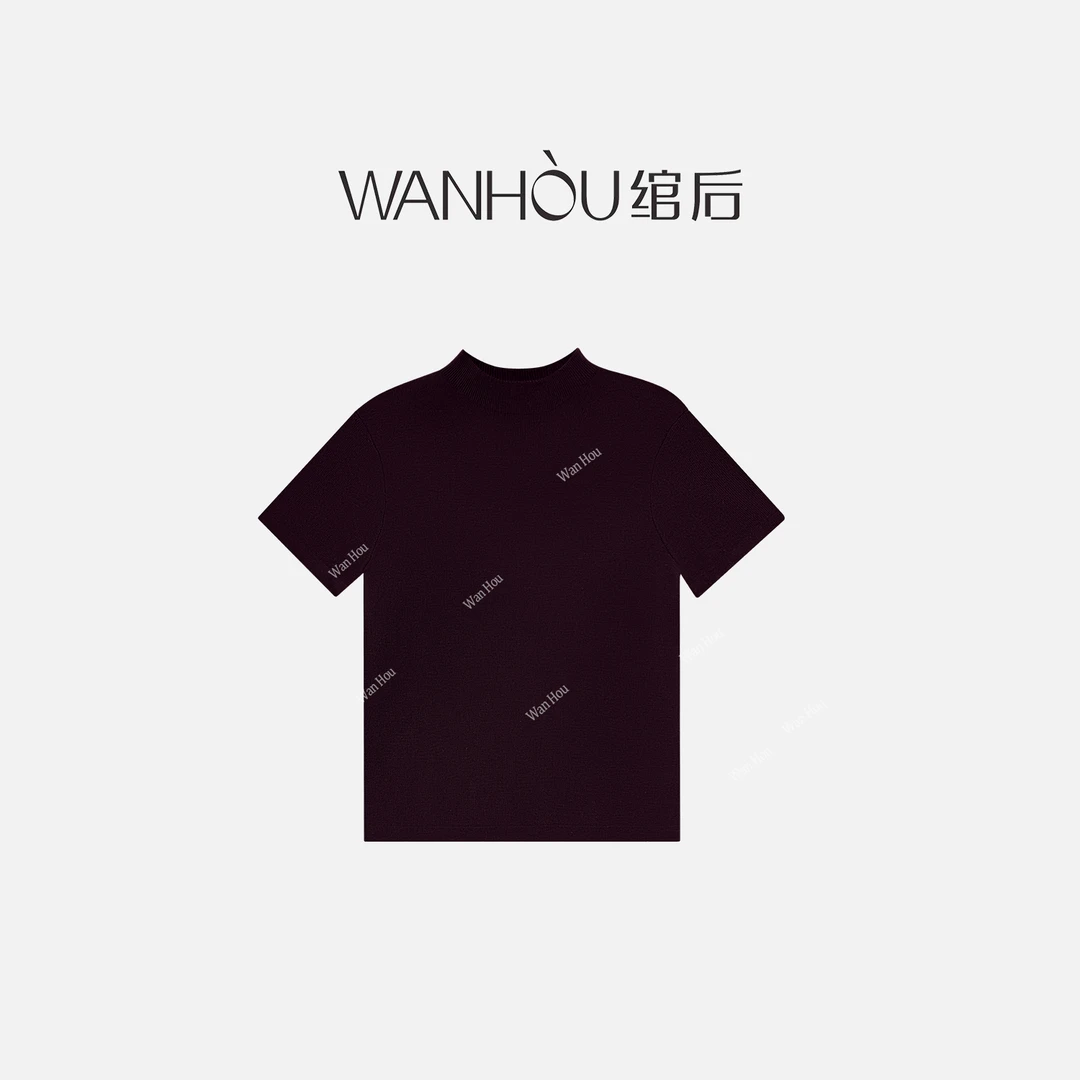 【C3674】绾后-新款欧货修身针织衫薄款半高领毛衣打底衫SS
