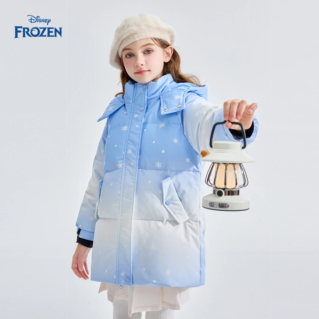 Disney/迪士尼冰雪奇缘女童艾莎公主秋冬羽绒服加厚保暖羽绒外套