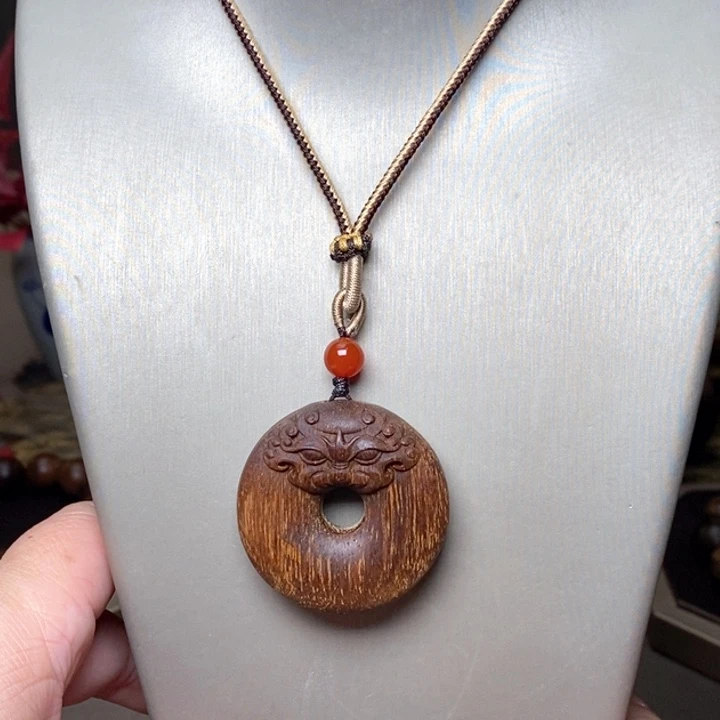 沉香木手串越南芽庄黄棋楠玉化吊坠