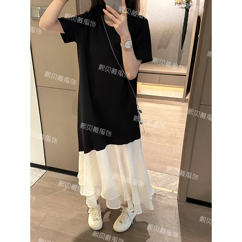 【浮浮款，只出不进】欧货鱼尾拼接松弛感短袖T裙连衣裙 G7750