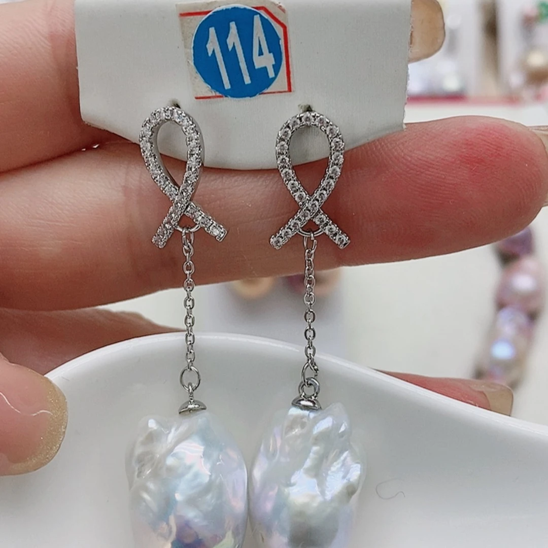 【闪购商品】淡水珍珠耳饰银S925镶嵌