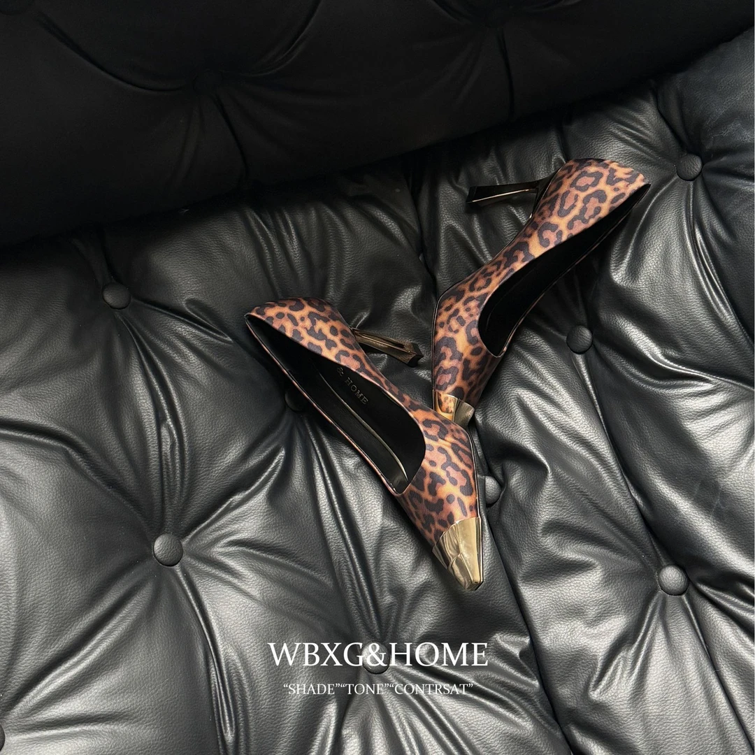 【已售罄】【25SS/早春系列】miu系设计师豹纹高跟鞋女时尚