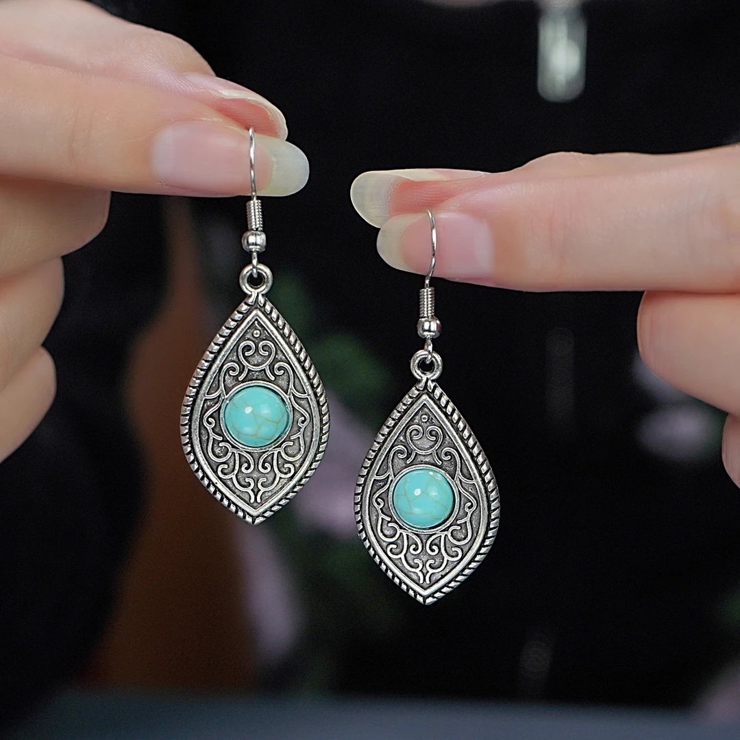 S15气质时尚百搭复古长款纯手工民族风素款个性耳环