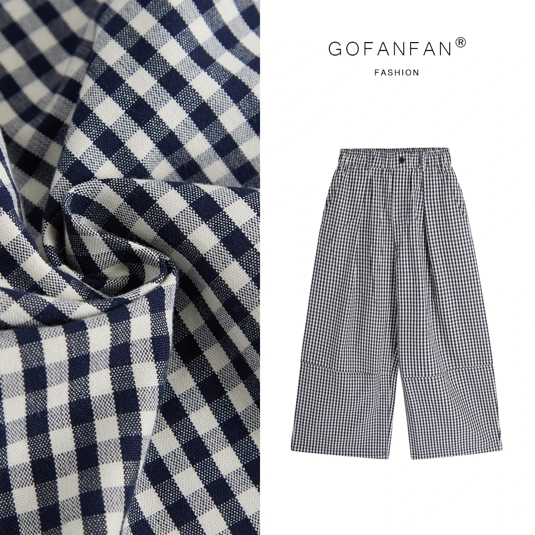 GFF STUFIO【英伦棋盘】时髦宽松直筒格子极简主义休闲裤