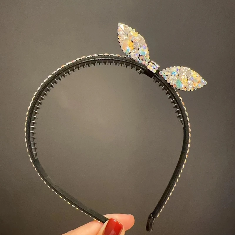 韩国s家水晶发卡儿童女发箍轻奢猫耳朵发夹网红爆款少女发卡发饰