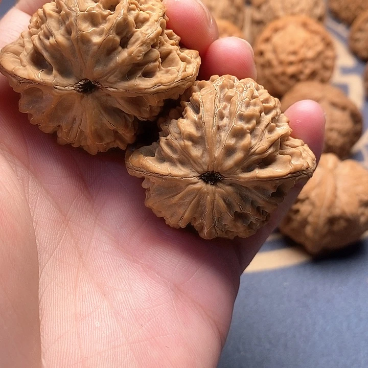 梦***始桃核吊坠文玩核桃狮子毛43