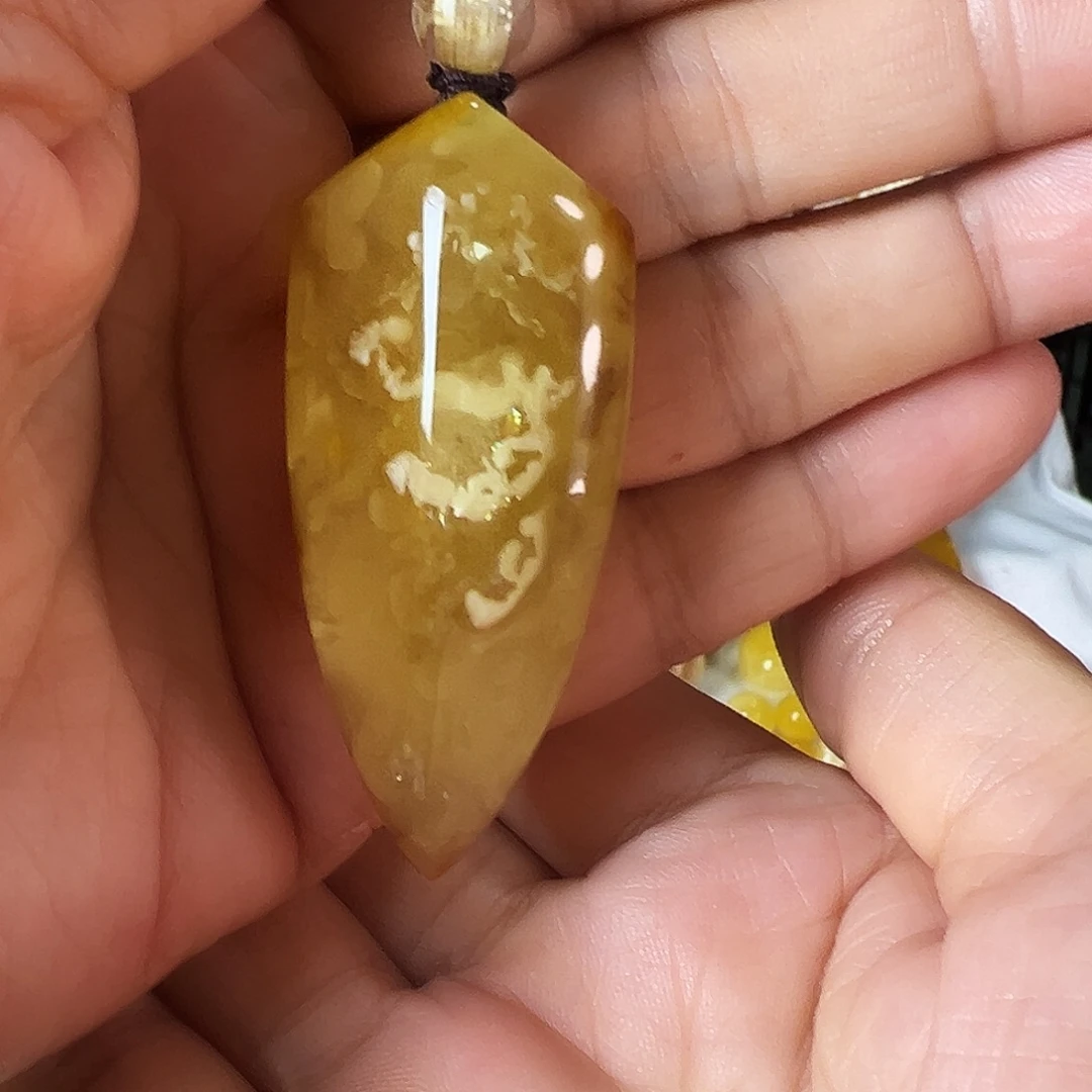 蜜蜡未镶嵌颈饰琥珀蜜蜡俄料蜜糖红冰糖雪梨盾牌微瑕