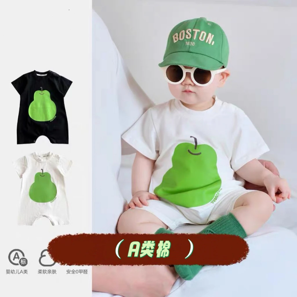 新款夏装婴儿洋气翻领Polo衫短袖连体衣夏季婴幼儿哈衣薄款宝宝