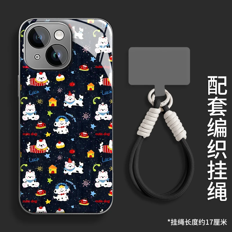 星星小狗水凝壳适用苹果17华为oppo小米vivo红米一加手机壳带挂绳