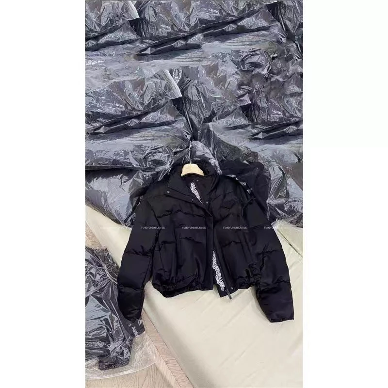 【no退no换 谨慎下单】花边桑蚕丝立领鹅绒外套 YRF0792