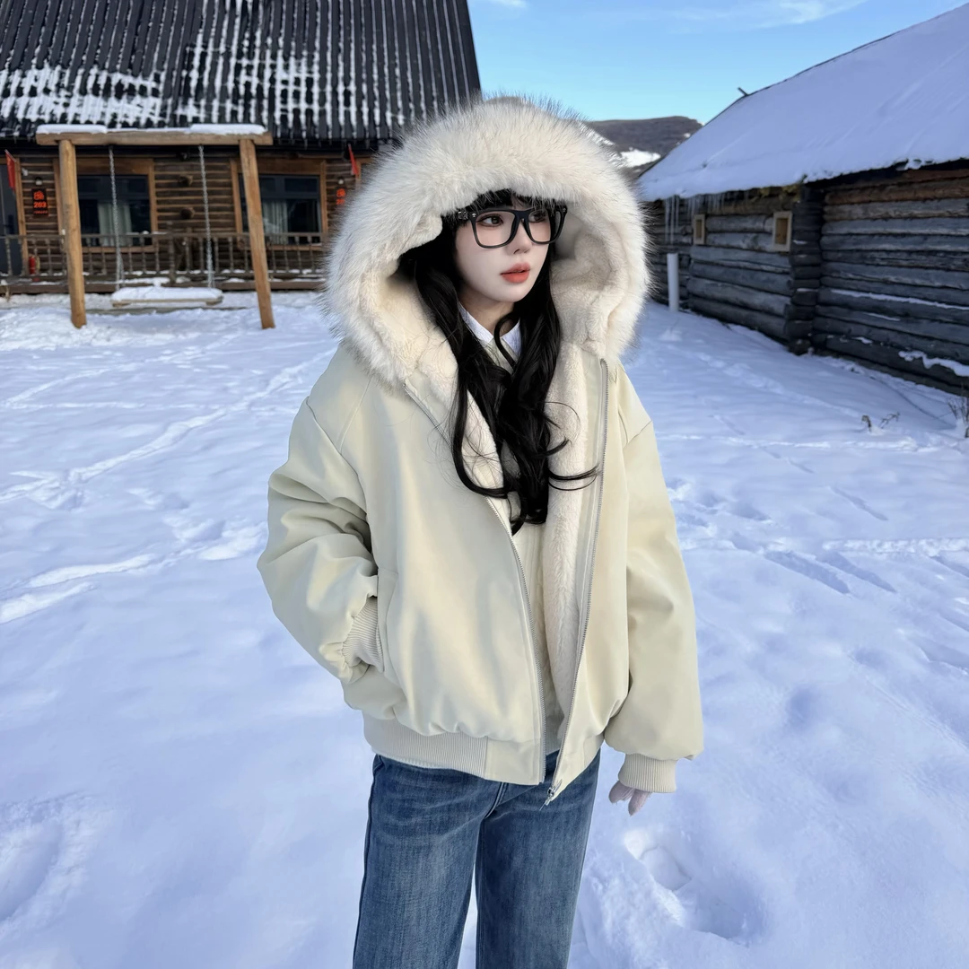 【现货+运费险+高品质】可拆卸大毛领座山雕冬季保暖男女皮衣外套潮