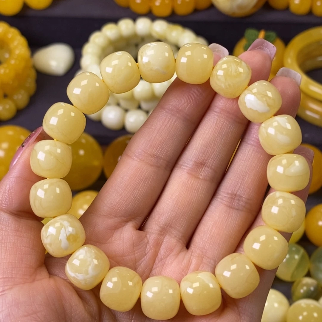 琥珀未镶嵌裸石同料手串