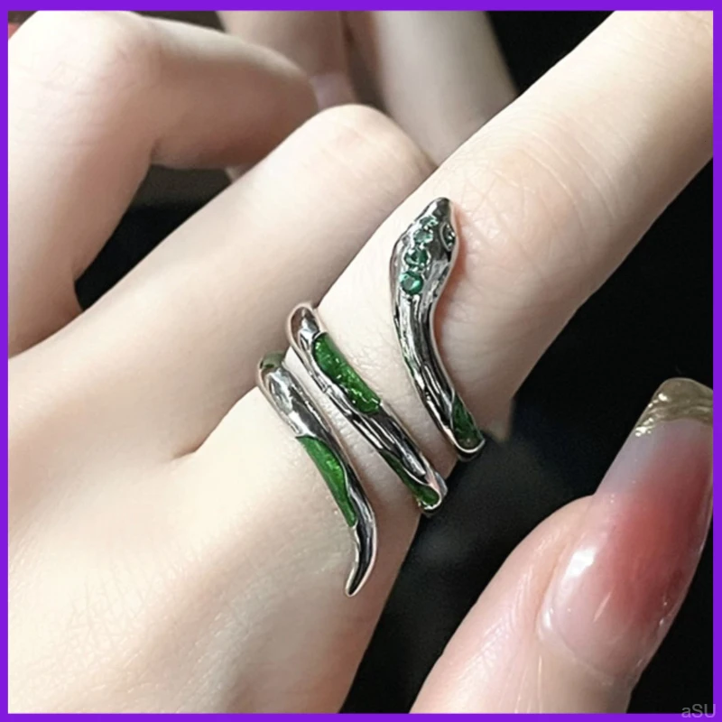 指环斯莱特配饰绿灵蛇 周边非金属院亚克力复古男女戒指林蛇