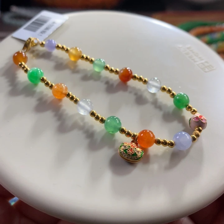 翡翠未镶嵌手链翡翠冰底糖果缤纷盘缠卡5.10～6.10+