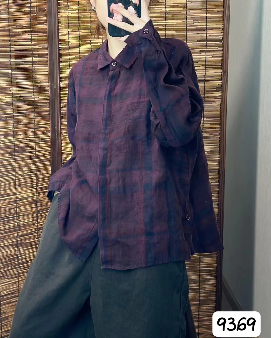 宽松显瘦百搭休闲衬衫女亚麻高端