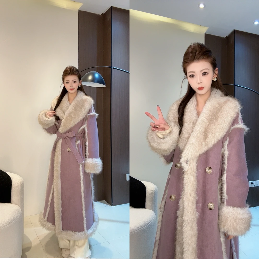 宽松型拼接INS风短外套毛领加厚设计师轻奢保暖厚款【小野】-2619