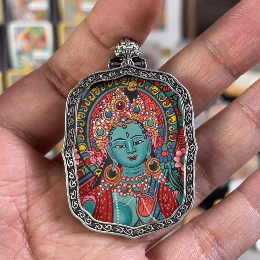 夏***~吊坠亮亮热贡唐卡，呼噜唐卡