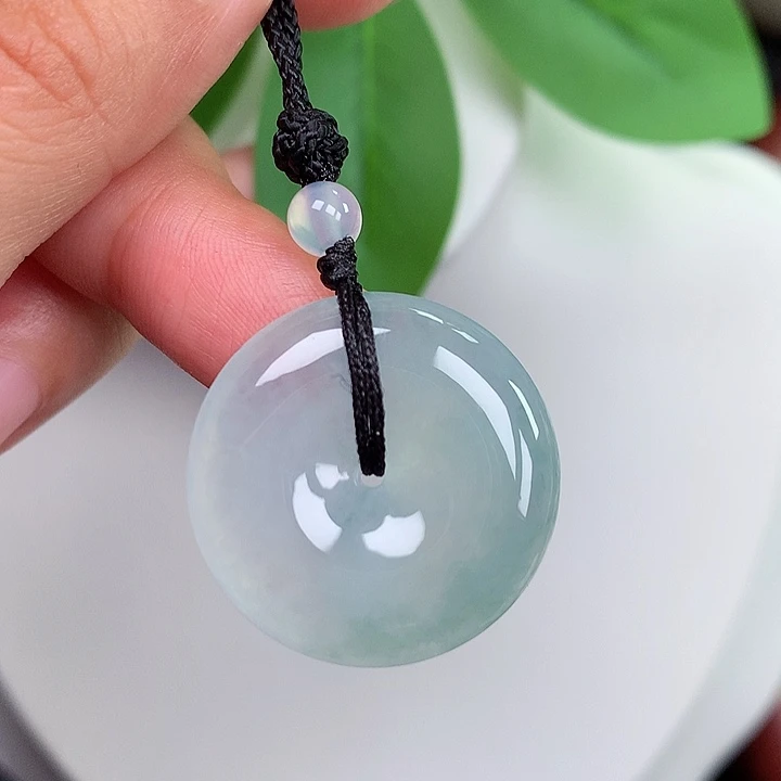 翡翠未镶嵌颈饰平安扣 24.8x5.8mm