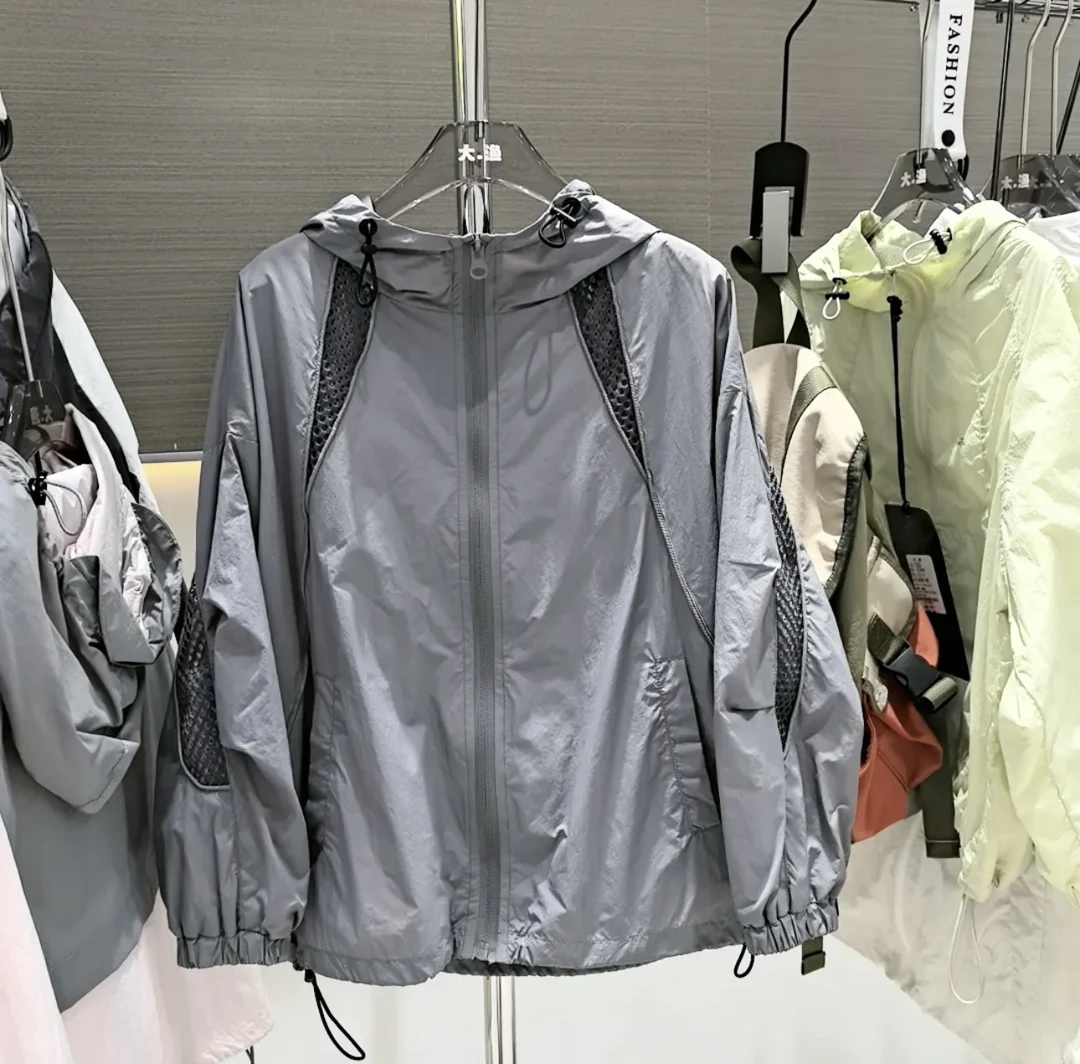 男女童亲子款皮肤衣清凉透气镂空款长袖外套连帽