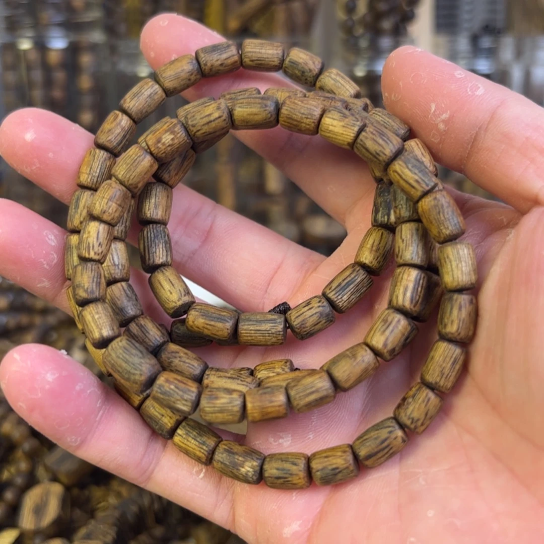 手串沉香乌身圆叶子手串19