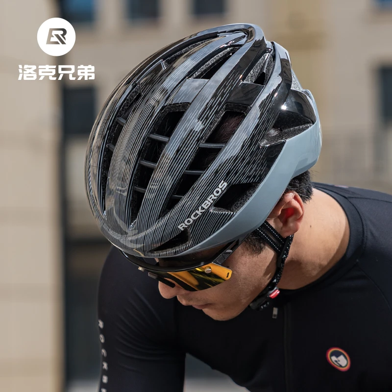 洛克兄弟骑行头盔公路山地自行车头盔透气一体成型龙骨安全帽男女