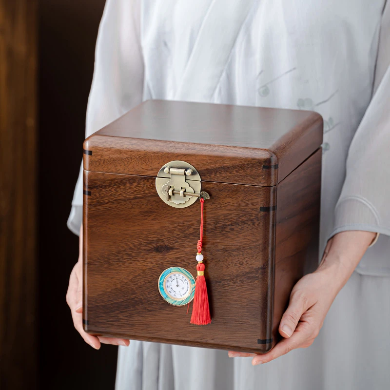 高档实木散茶盒普洱白茶陈皮半斤一斤装胡桃木茶叶礼盒包装盒空盒