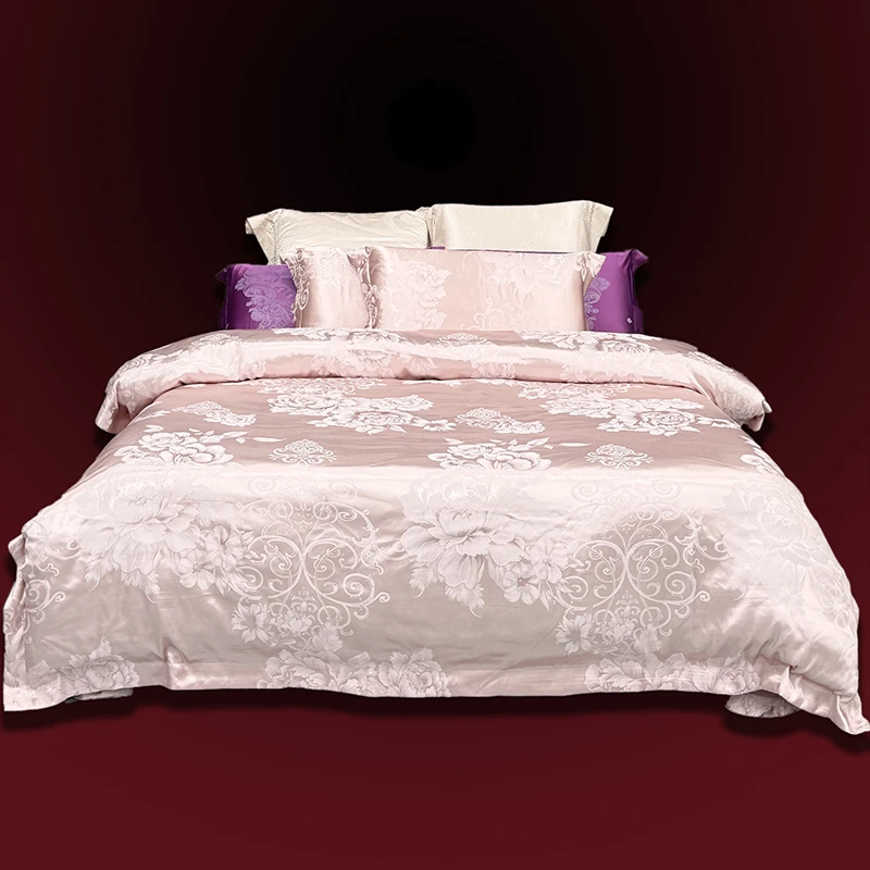 贡缎色织提花四件套轻奢丝滑凉感床单被套枕套被罩机洗床上用品