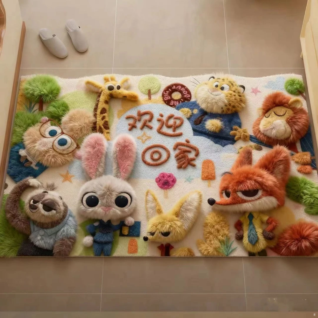 卡通疯狂动物城入户门地垫速干吸水垫家用耐脏可水洗脚垫
