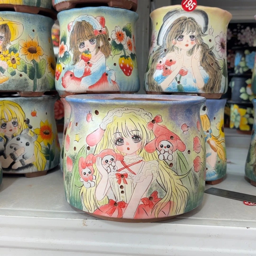 景德镇手绘花盆陶瓷15/13