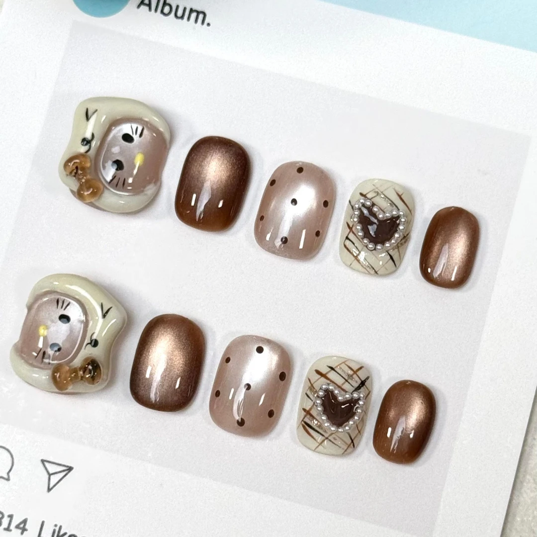 7·Orange【复古奶包KT】立体KT可爱秋冬手工穿戴甲冰透