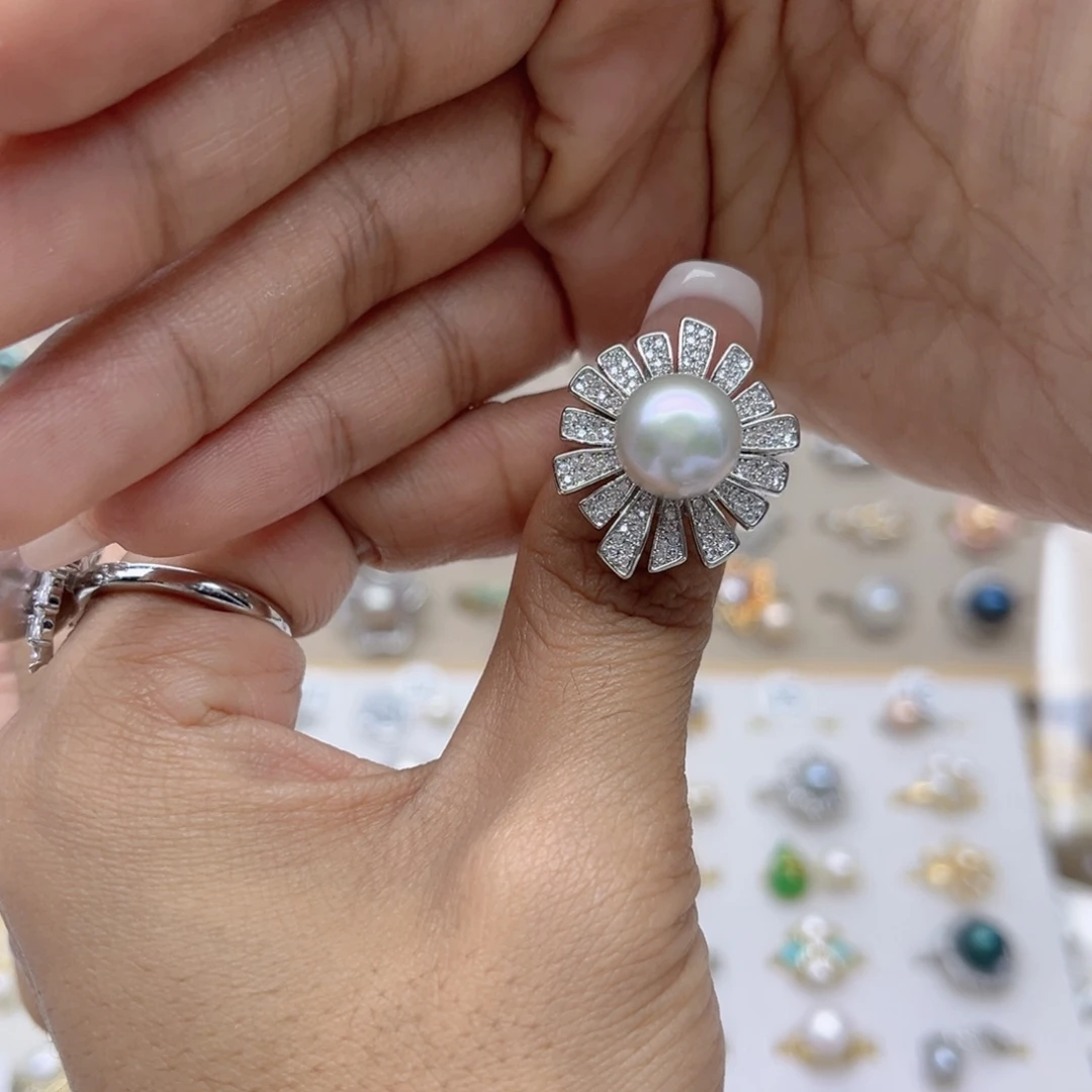 不****戒指淡水珍珠合金