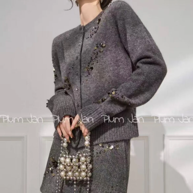 流星暮云丨2025高定百搭气质时尚针织衫开衫上衣女2256