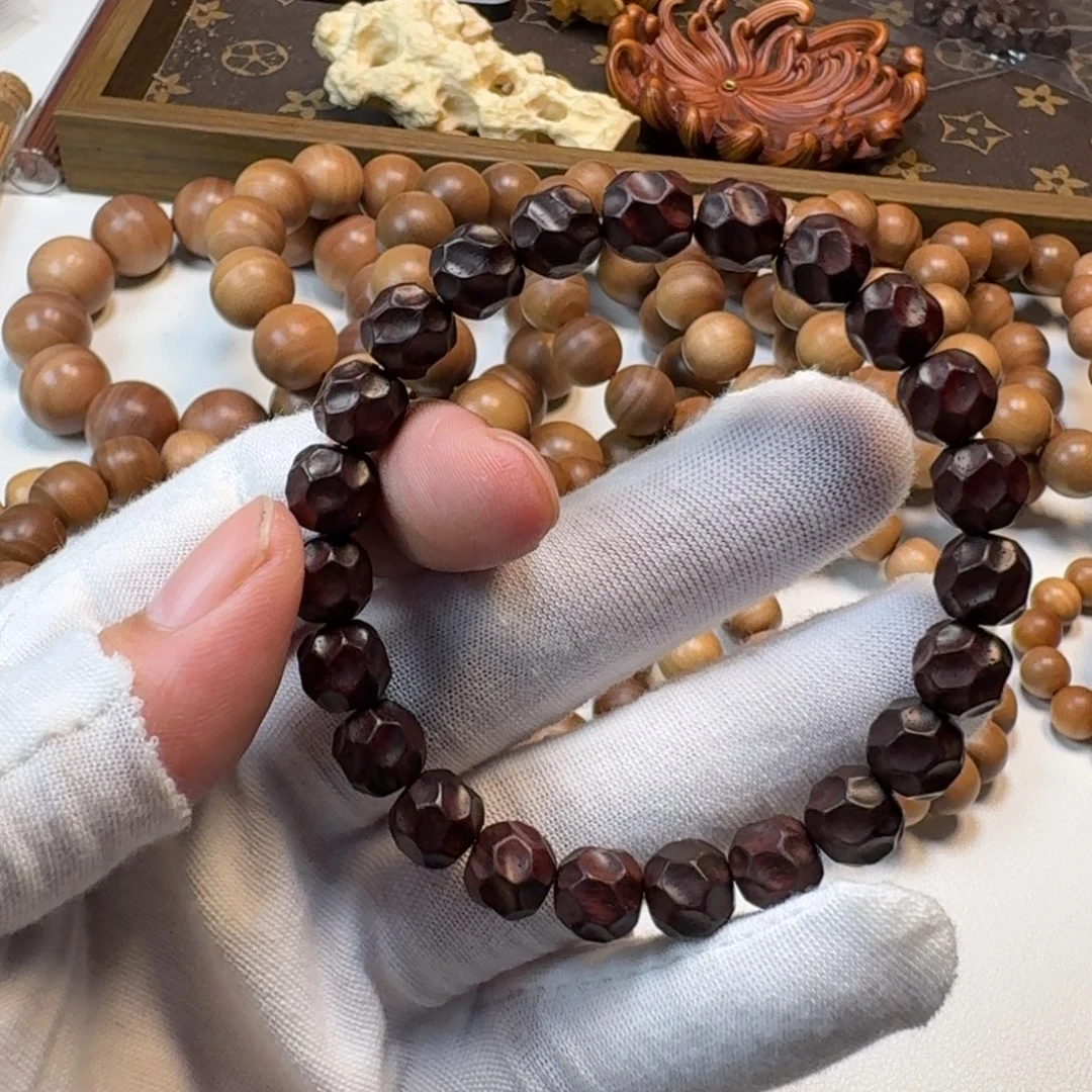 无事牌檀香木0.85.0.95.23颗小叶紫檀无相珠