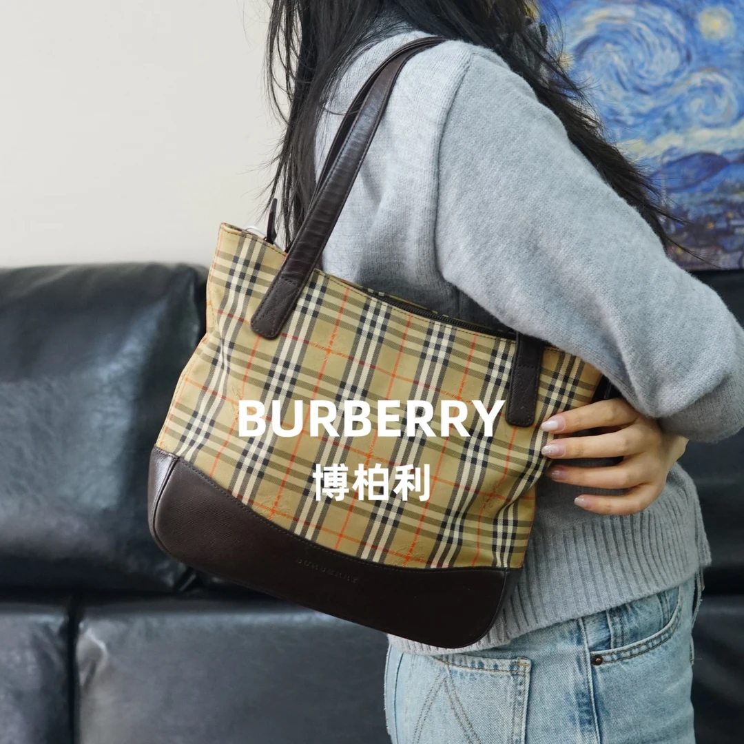 95新 BURBERRY/博柏利 巴宝莉/格纹单肩包/YM01725040/5040