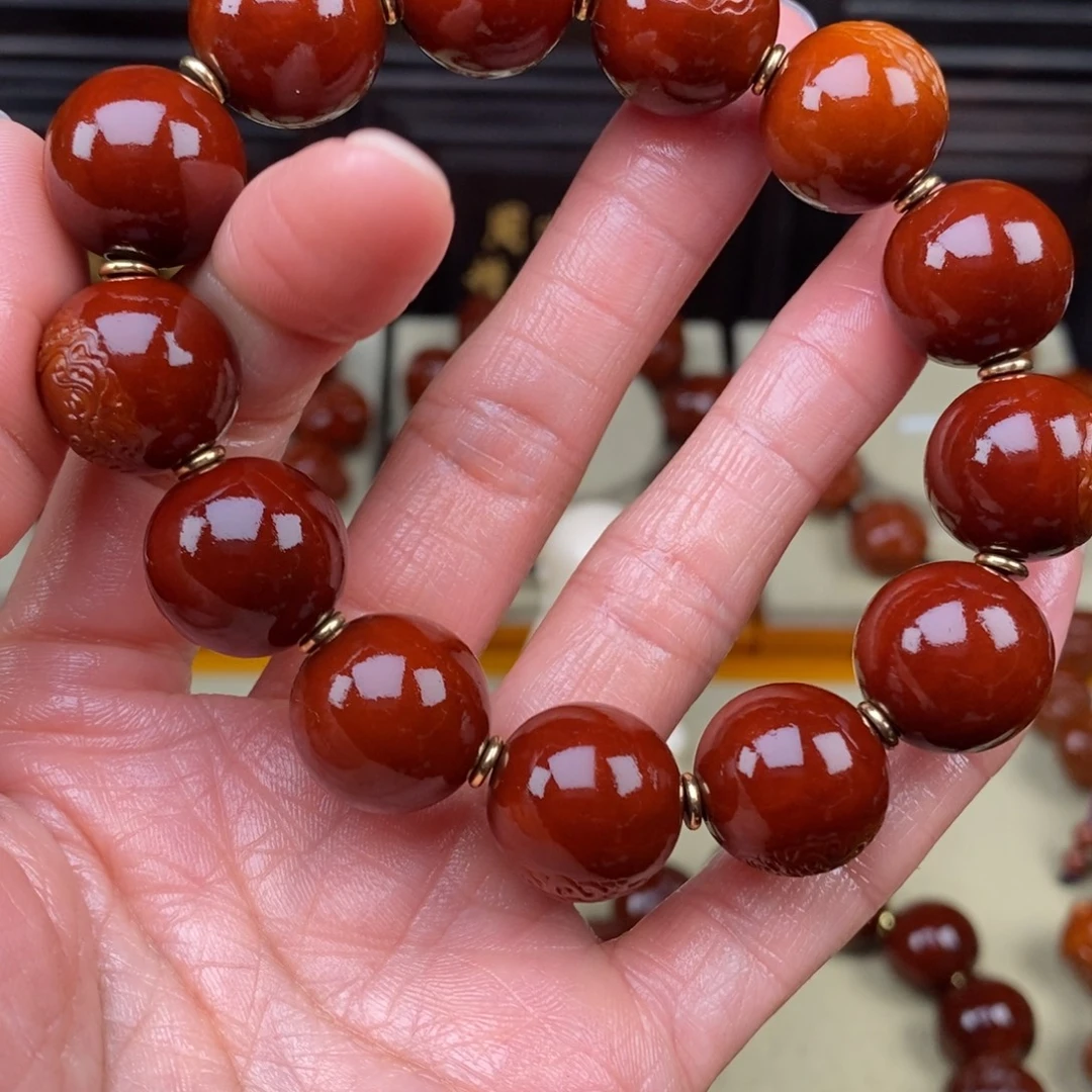 天***远橄榄核吊坠火焰纹