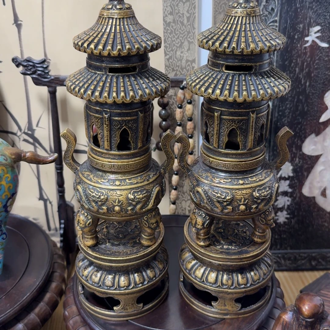 用***1铜铜塔炉桌面摆件热卖